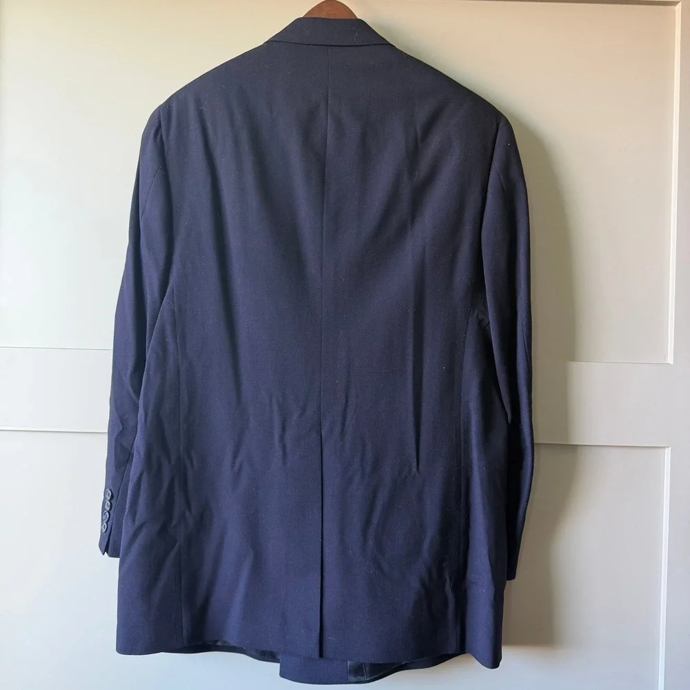 Chaps by Ralph Lauren Nordstrom Double Breasted Blazer Men 41R Blue Wool Jacket